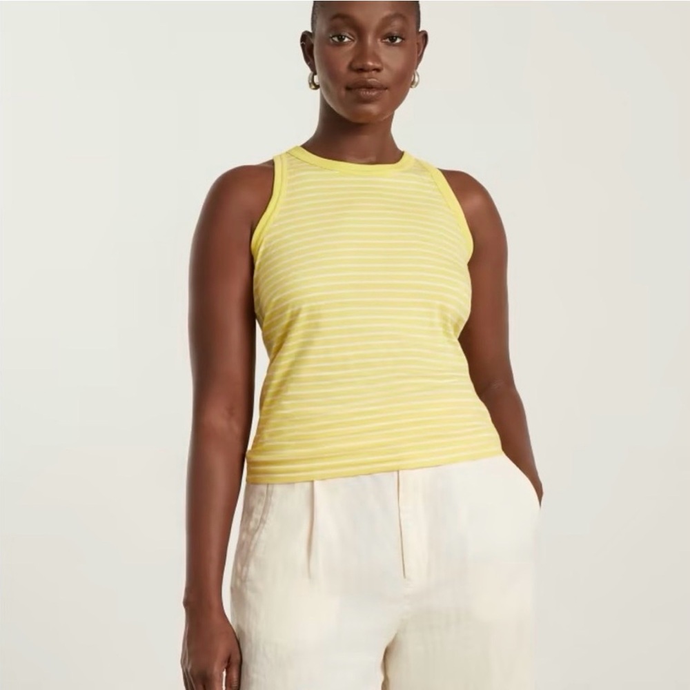 Everlane Yellow Striped Tank Top